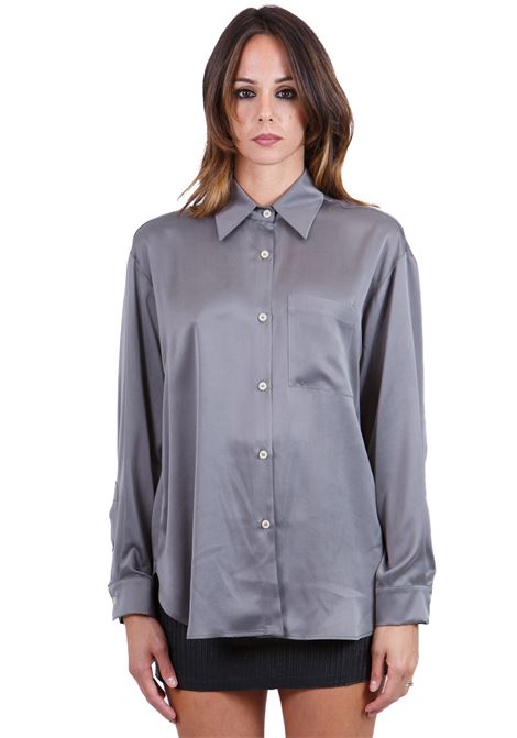 Overshirt in seta lavata con taschino