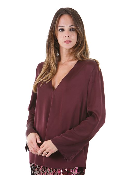 Blusa scollo a V in raso JUCCA | Bluse | J4012017/L/03B1074