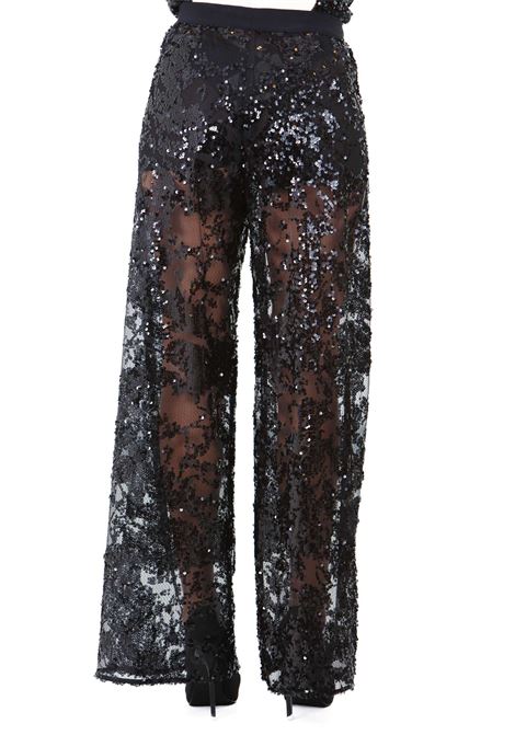 Jhonny pantalone a palazzo in cadì con paillettes SEMICOUTURE | Pantaloni | JHONNY-S4WQ53Y69-0