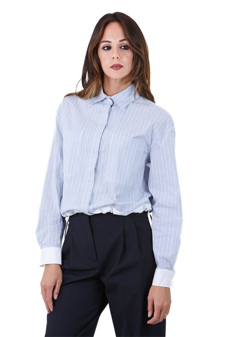 Oriana camicia con colletto classico e coulisse sul fondo SEMICOUTURE | Camicie | ORIANA-Y4WK30RG085