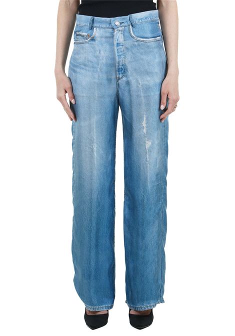 OVER SETA EFFETTO JEANS JUCCA | Pantaloni | J4154056/29998