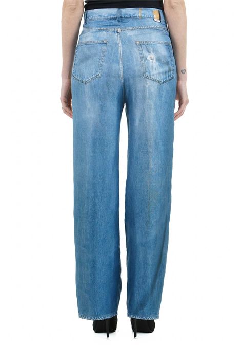 OVER SETA EFFETTO JEANS JUCCA | Pantaloni | J4154056/29998