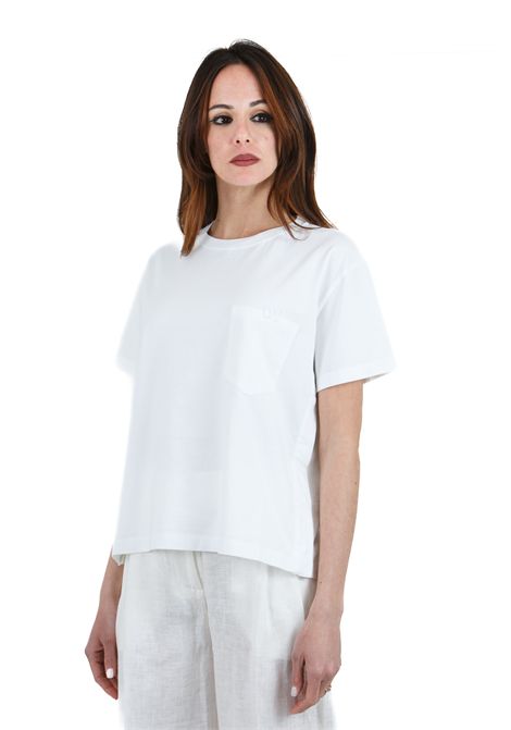 Marina T-shirt in jersey di cotone con taschino con ricamo SEMICOUTURE | T- Shirt | MARINA-Y5SJ01A01-0