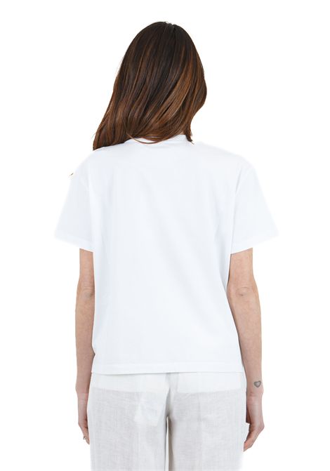 Marina T-shirt in jersey di cotone con taschino con ricamo SEMICOUTURE | T- Shirt | MARINA-Y5SJ01A01-0