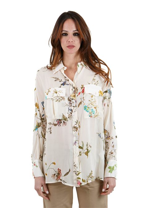 Camicia Tiffany in georgette stampa fiori SEMICOUTURE | Camicie | TIFFANY-S5SS32FLW22